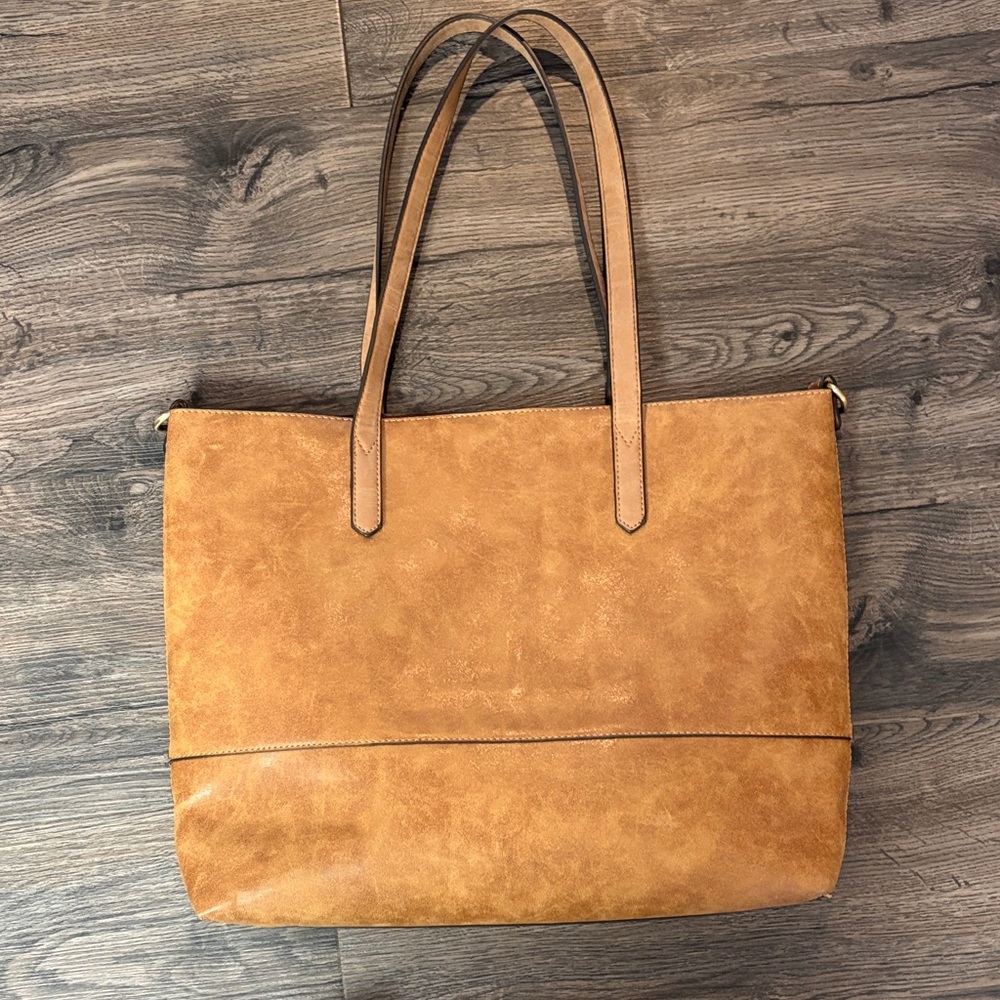 Joy Susan Brushed Tote Bag Tan Leather
